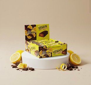 Бокс 12 штук Vegan Bar Шоко і лимон, БЕЗ ЦУКРУ 50 г 20% 4820273231149 фото