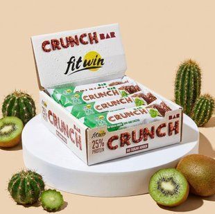 Бокс 12 штук Crunch Bar КІВІ КАКТУС БЕЗ ЦУКРУ 50 г 25% 4820273230814 фото
