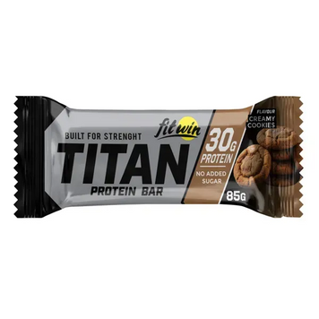 Протеїновий батончик TITAN Bar Creamy cookies, БЕЗ ЦУКРУ 85г 35% 4820273231477 фото
