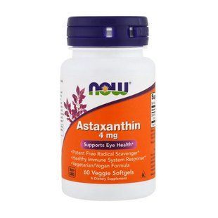 NOW Astaxanthin 4 mg (60 veg softgels) 11727-01 фото