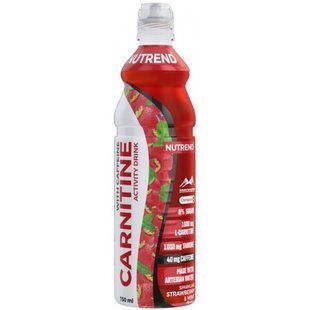 Carnitin activity drink with caffeine - 750 мл 1/8 - полуниця+м'ята (газований) 821654 фото