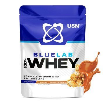 USN Blue Lab 100% Whey (476 g, caramel popcorn) 21991-06 фото
