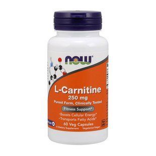 NOW L-Carnitine 250 mg purest form (60 caps) 02907-01 фото