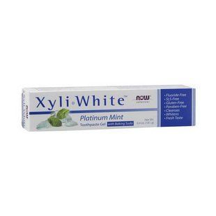 NOW Xyli White Toothpaste Gel with Baking Soda (181 g, platinum mint) 18335-01 фото