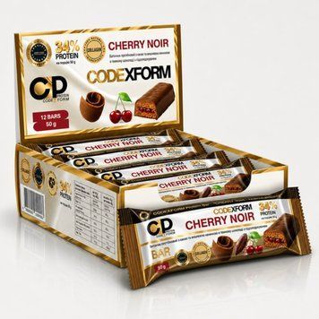 Бокс CODExFORM Протеїновий батончик без цукру - ВИШНЯ 12шт 2000000000700 фото