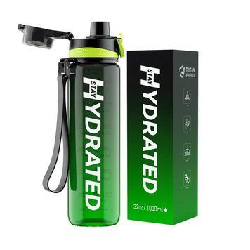 Brave U Hydrate Waterbottle (1 L, green/black) 24479-01 фото