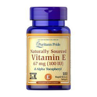 Puritan's Pride Vitamin E 67 mg natural (100 IU) alpha tocopheryl (100 softgels) 07201-01 фото