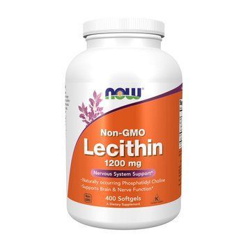 NOW Lecithin 1200 mg Non - GMO (400 softgels) 19544-01 фото