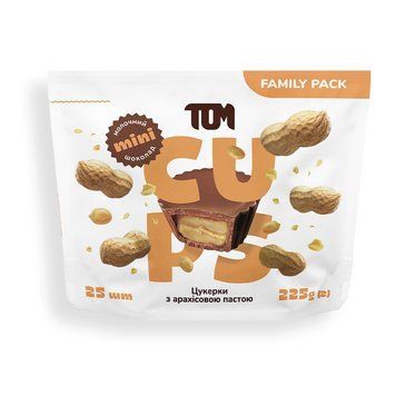 TOM peanut butter Цукерки з арахісовою пастою в молочному шоколаді - Family Pack (225 g) 20573-01 фото