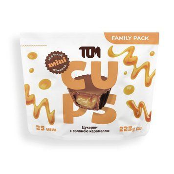 TOM peanut butter Цукерки з солоною карамеллю в молочному шоколаді - Family Pack (225 g) 20576-01 фото