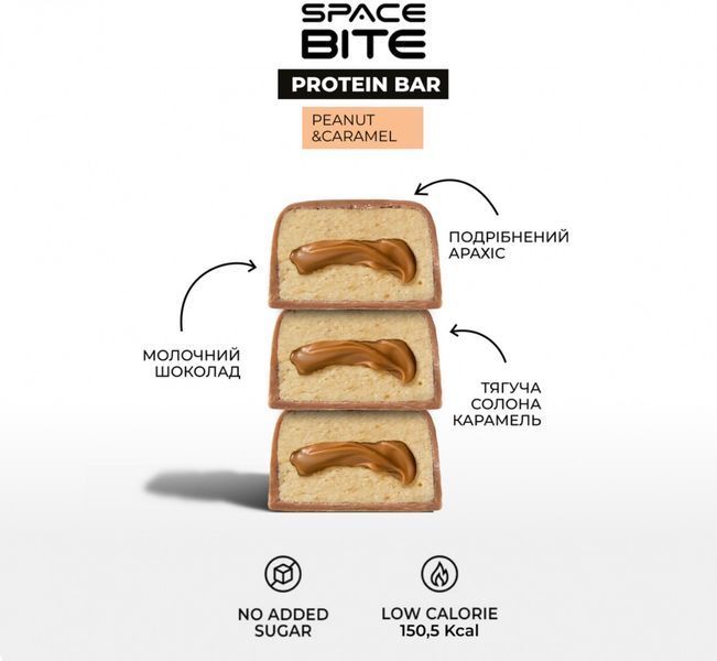 Бокс 10 штук SPACE BITE АРАХІС-КАРАМЕЛЬ 45 г 2725182513 фото