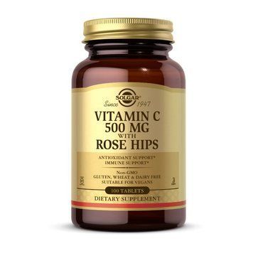 Solgar Vitamin C 500 mg with Rose Hips (100 tabs) 19688-01 фото