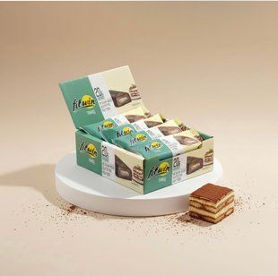 Бокс 12 штук FitWin TIRAMISU з начинкою, БЕЗ ЦУКРУ 60 г 33% 4820273230265 фото
