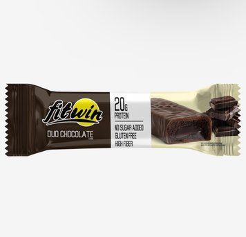 Батончик FitWin DUO CHOCOLATE з начинкою, БЕЗ ЦУКРУ 60 г 33% 4820273231156 фото