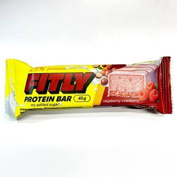 Fitly Protein Bar 45 г - малина- журавлина 4820263402160 фото