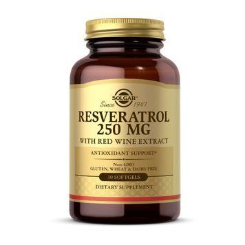 Solgar Resveratrol 250 mg with red wine extract (30 softgels) 18943-01 фото