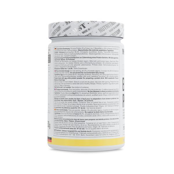 MST&reg; Best EGG Protein Banana | Без лактози | Яєчний протеїн Банан 20 порцій 500 грамів 4260641167562 фото